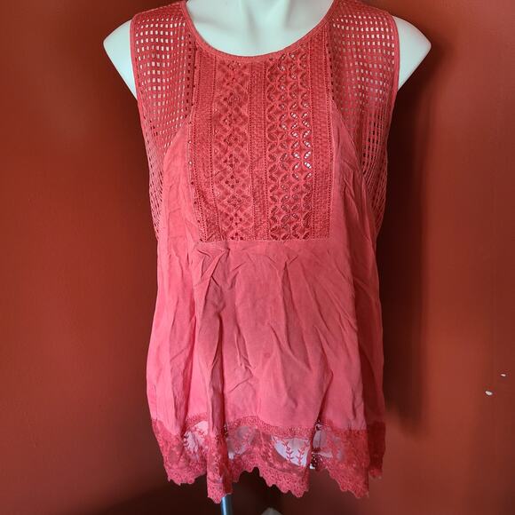 Agnes & Dora Coral Pink Tank Top Size Large - Picture 1 of 4